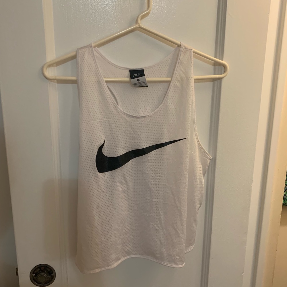 White Nike Cropped Jersey Tank Size M